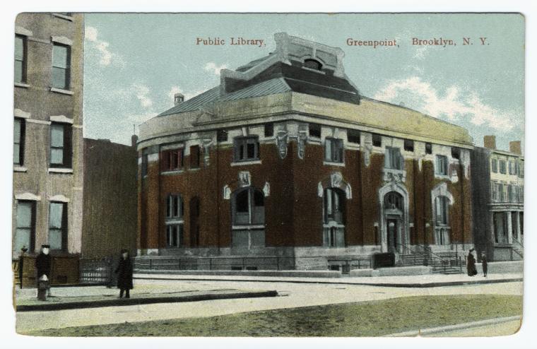 Art Print : Public Library, Greenpoint, Brooklyn, N.Y, 1912 - Vintage Wall Art