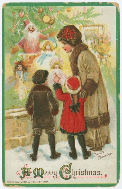 Art Print : A Merry Christmas to You, 1909 - Vintage Wall Art