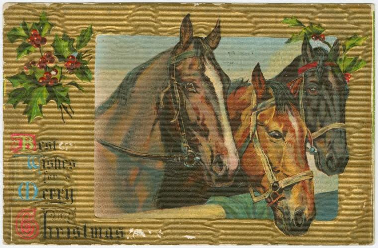 Art Print : Best Christmas Wishes, 2017 - Vintage Wall Art