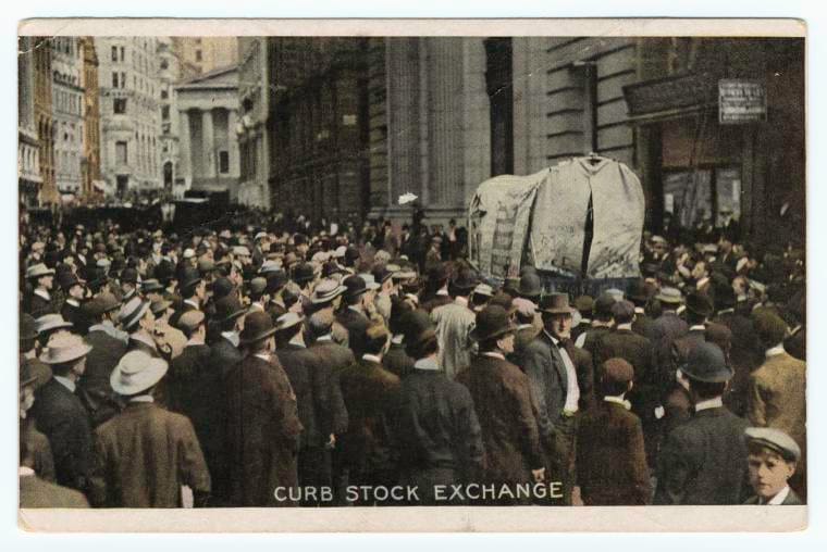 Art Print : Curb Market, Broad Street, New York City, 1919 - Vintage Wall Art