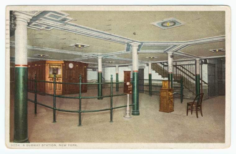 Art Print : A Subway Station, New York, 1912 - Vintage Wall Art