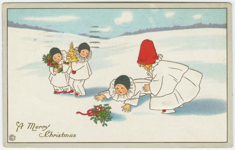 Art Print : A Merry Christmas, 1911 - Vintage Wall Art