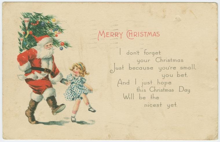 Art Print : Merry Christmas, 1921 - Vintage Wall Art