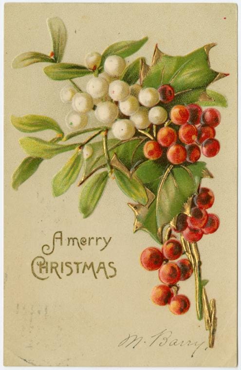 Art Print : A Merry Christmas, 190 - Vintage Wall Art V2