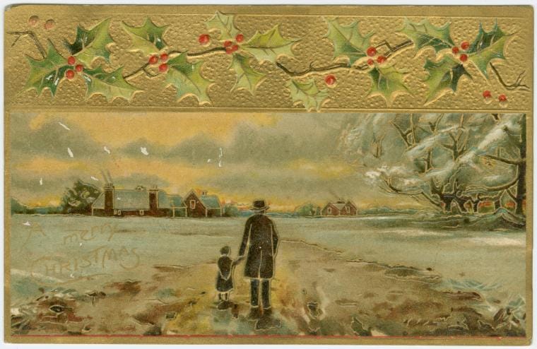 Art Print : A Merry Christmas, 19 - Vintage Wall Art