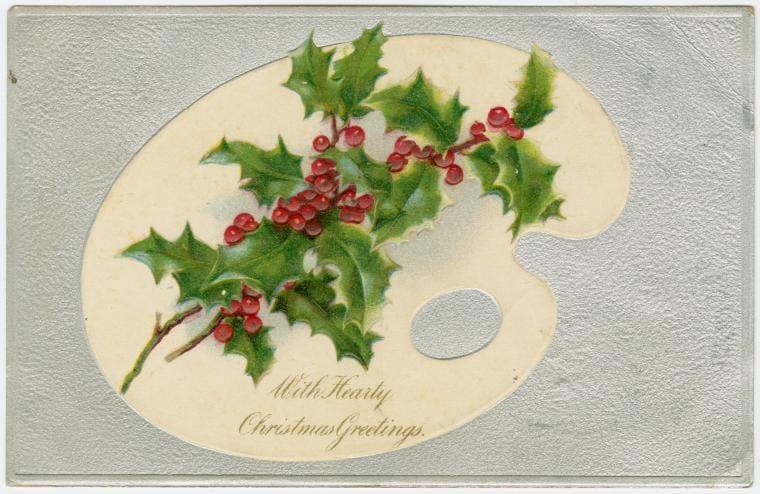 Art Print : Wishing You a Merry Christmas, 1910 - Vintage Wall Art V2