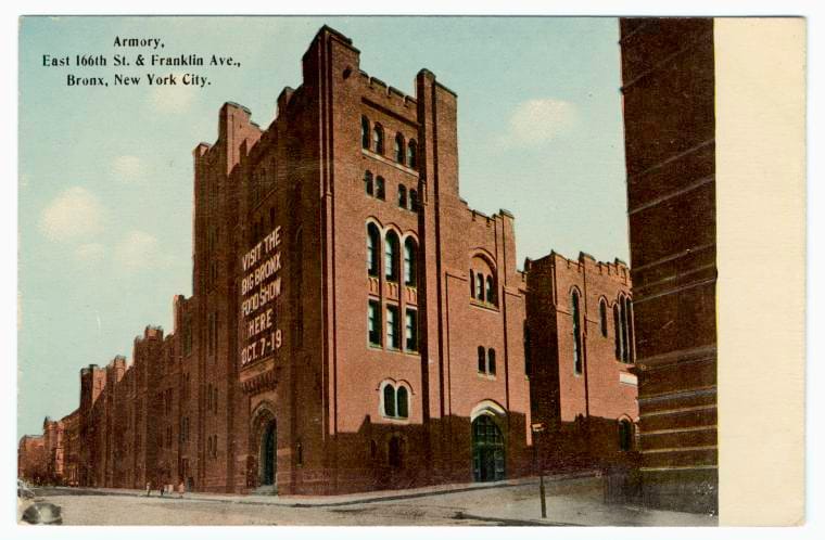 Art Print : Armory, East 166th St. & Franklin Ave, Bronx, New York City, 1900 - Vintage Wall Art