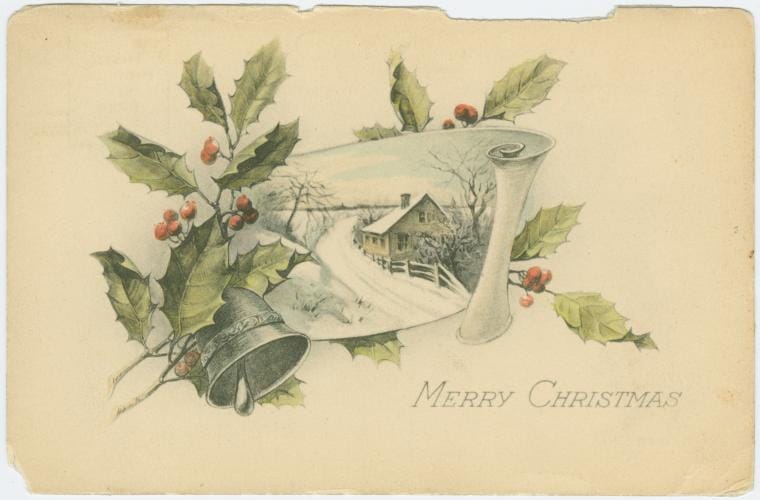 Art Print : Merry Christmas, 191 - Vintage Wall Art