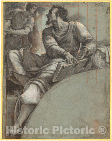 Art Print : Sebastiano del Piombo, A Prophet Addressed by an Angel, c.1518 - Vintage Wall Art
