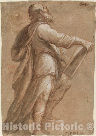 Art Print : Gioacchino Assereto, A Saint Holding a Book, c. 1640 - Vintage Wall Art