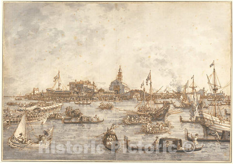 Art Print : Canaletto, Ascension Day Festival at Venice, c.1766 - Vintage Wall Art