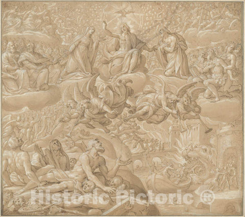 Art Print : Giovanni Mauro Della Rovere, The Last Judgment, c.1614 - Vintage Wall Art