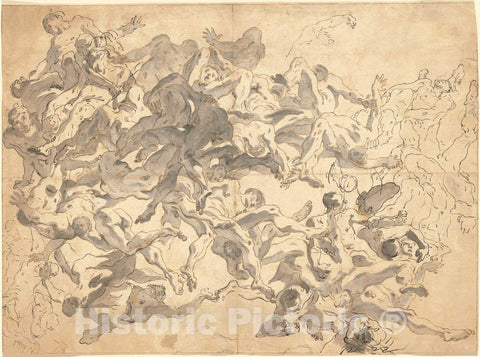 Art Print : Giovanni Battista Tiepolo, The Fall of The Rebel Angels, c.1714 - Vintage Wall Art