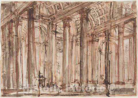 Art Print : Giovanni Battista Piranesi, The Portico of The Pantheon, 1750s and 1760s - Vintage Wall Art