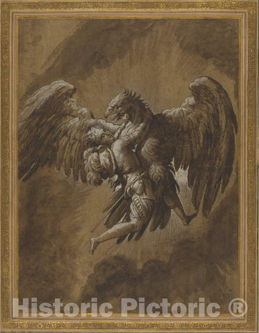 Art Print : NiccolÃ² dell' Abate, The Rape of Ganymede, c. 1545 - Vintage Wall Art