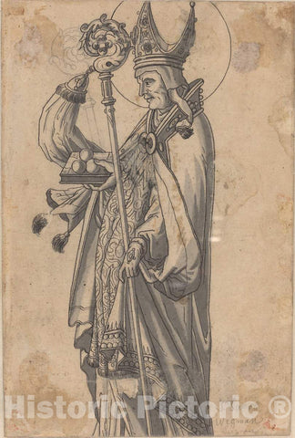 Art Print : Circle of Hans Heinrich WÃ¤gmann, Saint Nicholas (Verso), c.1610 - Vintage Wall Art