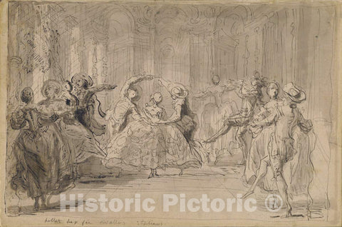 Art Print : Gabriel Jacques de Saint-Aubin, Ballet from The Rival Fairies, 1748 - Vintage Wall Art