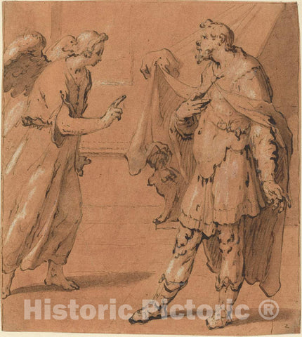 Art Print : Cornelis Cornelisz Van Haarlem, The Angel Appearing to The Centurion Cornelius, Late 1590s - Vintage Wall Art