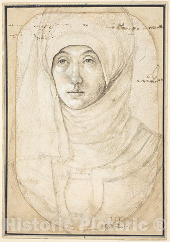 Art Print : Hans Holbein The Elder, Portrait of a Woman [Recto], c. 1508 - Vintage Wall Art