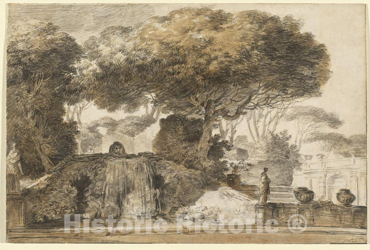 Art Print : Vincent, Park of an Italian Villa, c.1775 - Vintage Wall Art