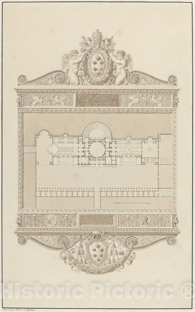 Art Print : Percier and Fontaine, Villa Madama a Rome, in or Before 1809 - Vintage Wall Art