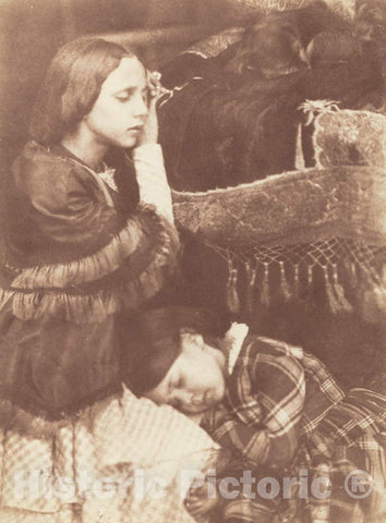 Art Print : Octavius Hill and Adamson, The Three Sleepers: Sophia Finlay, Harriet Farnie and Brownie, c. 1845 - Vintage Wall Art