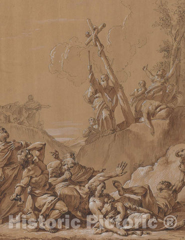 Art Print : Francesco Fontebasso, Moses and The Brazen Serpent, 18th Century - Vintage Wall Art