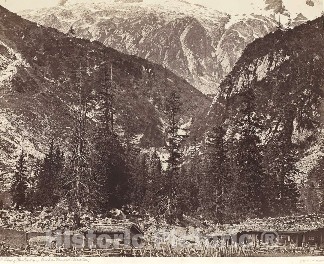 Art Print : Bisson and Auguste-Rosalie Bisson, Chalet de Handeck, Hasli Valley, Canton Bern, Switzerland, c. 1860 - Vintage Wall Art