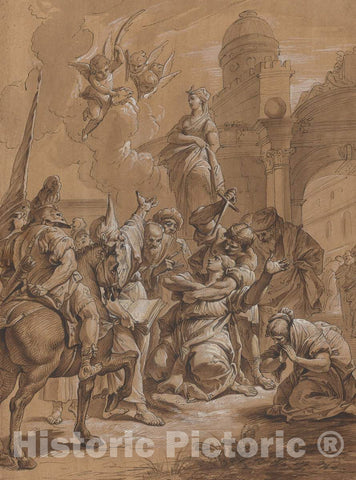 Art Print : Francesco Fontebasso, Martyrdom of a Female Saint, 18th Century - Vintage Wall Art
