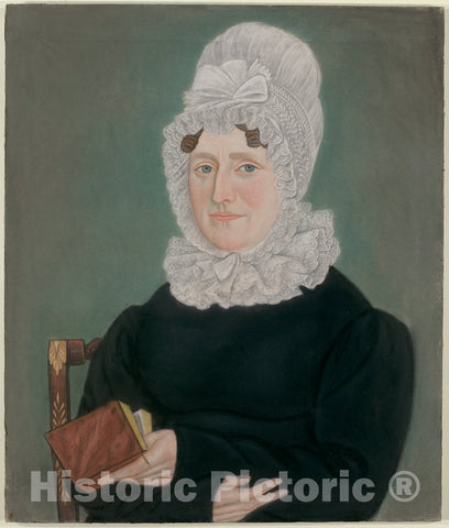 Art Print : Portrait of a Woman with a Lace Cap, c. 1820 - Vintage Wall Art