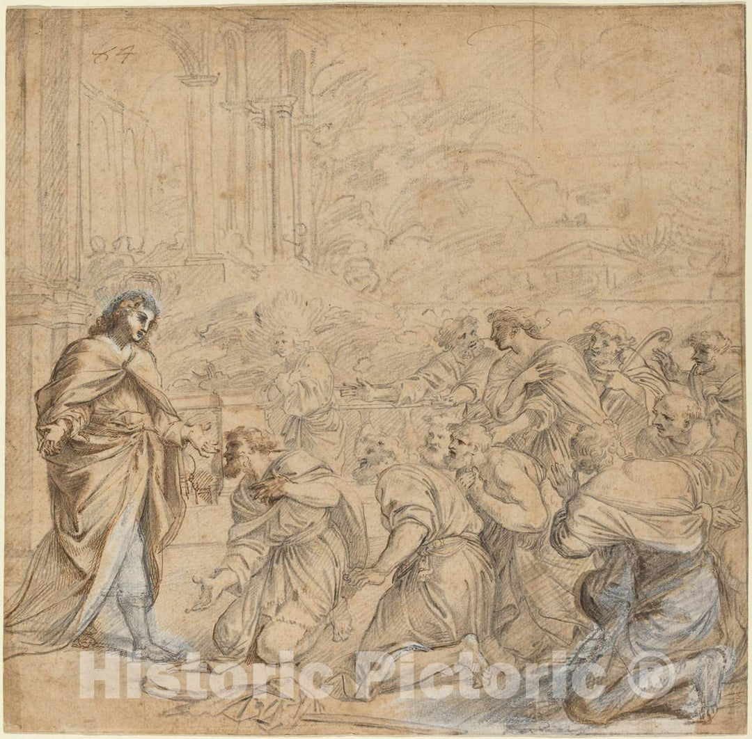 Art Print : Pier Francesco Mola, Joseph Revealing Himself to His Brothers in Egypt, c. 1655 - Vintage Wall Art