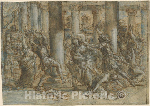 Art Print : Giovanni Francesco Romanelli, The Massacre of The Innocents, c. 1635 - Vintage Wall Art