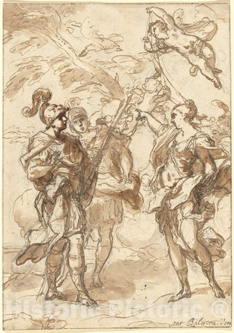 Art Print : Antonio Balestra, Venus as a Huntress Appearing to Aeneas and Achates, 1713 - Vintage Wall Art