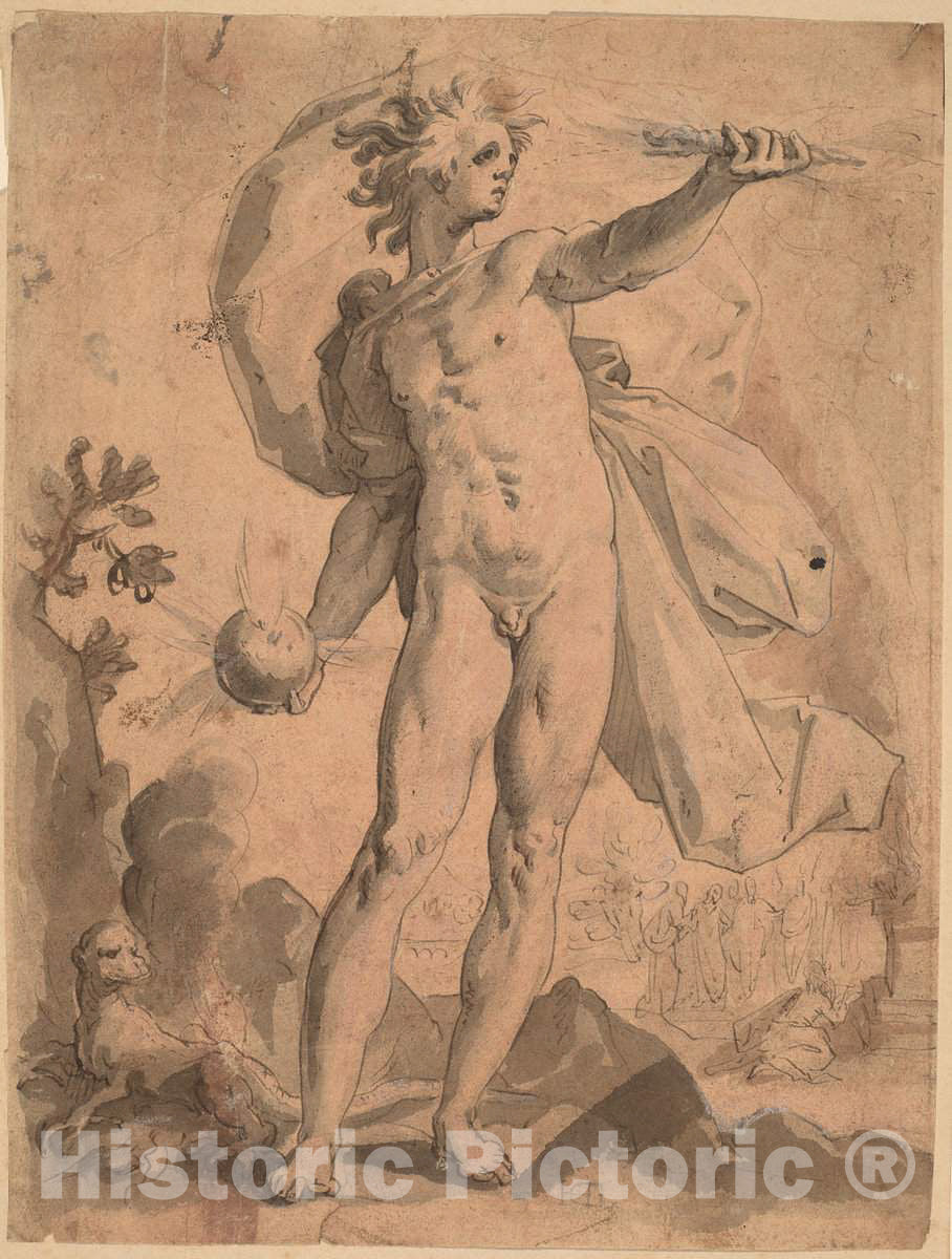 Art Print : Hendrik Goltzius, Ignis, c. 1586 - Vintage Wall Art