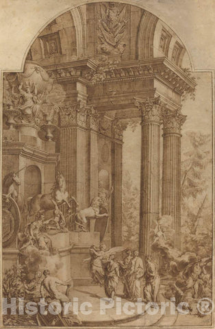 Art Print : Domenico Maria Fratta, Monument to King George I, 1732 - Vintage Wall Art