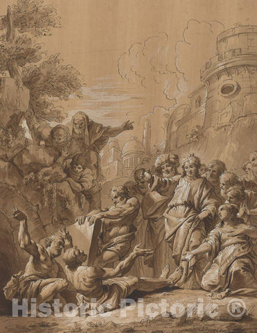 Art Print : Francesco Fontebasso, The Raising of Lazarus, 18th Century - Vintage Wall Art