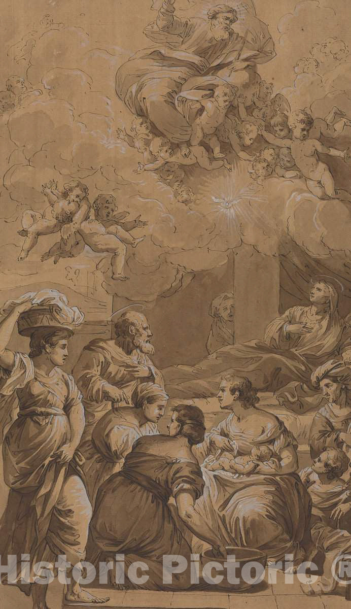 Art Print : Francesco Fontebasso, Birth of The Virgin, 18th Century - Vintage Wall Art