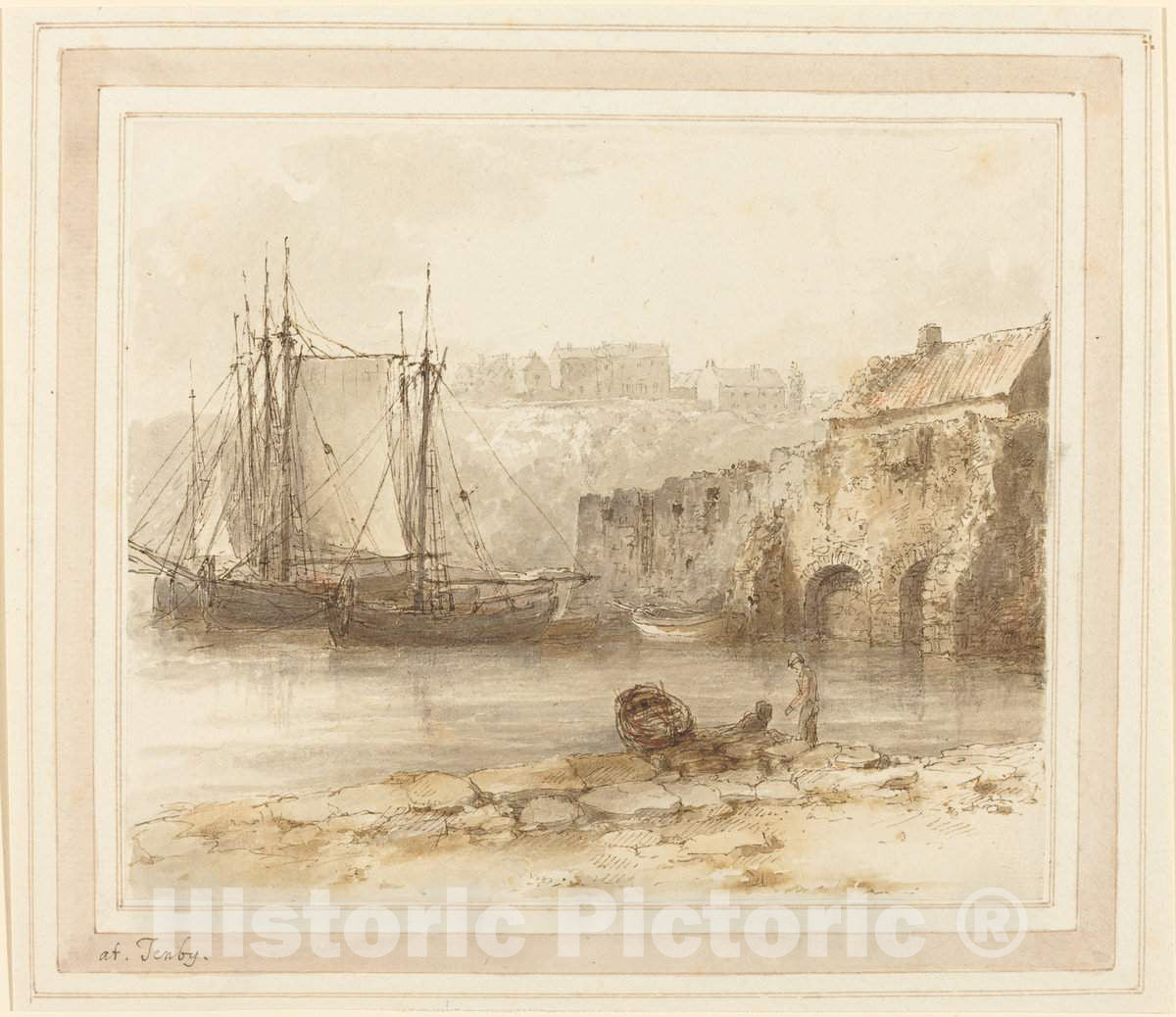 Art Print : Heneage Finch, at Tenby, 1790s? - Vintage Wall Art