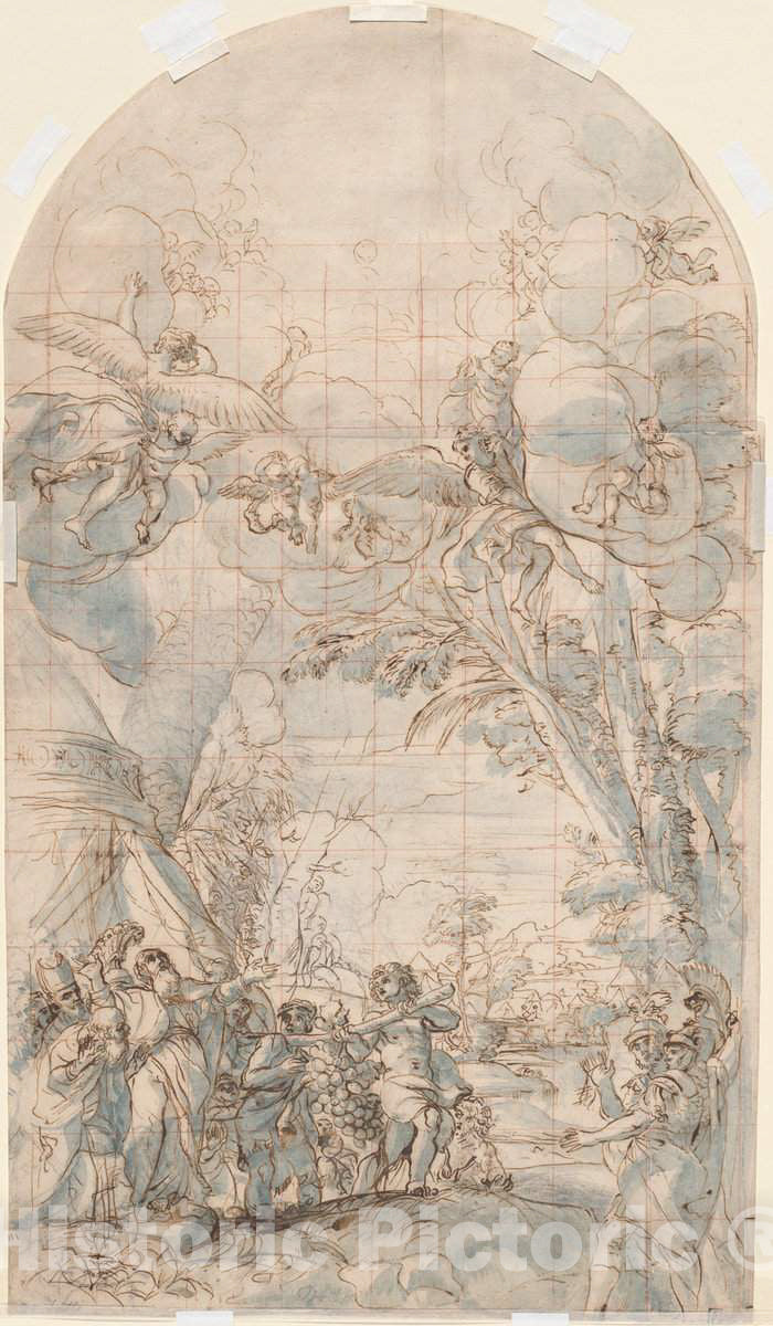 Art Print : Giacinto Calandrucci, The Spies Returning from Canaan, 1690s(?) - Vintage Wall Art