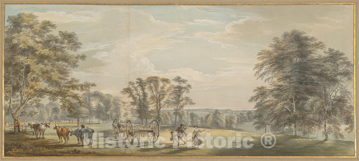 Art Print : Sandby, Dawn in Luton Park, c.1764 - Vintage Wall Art