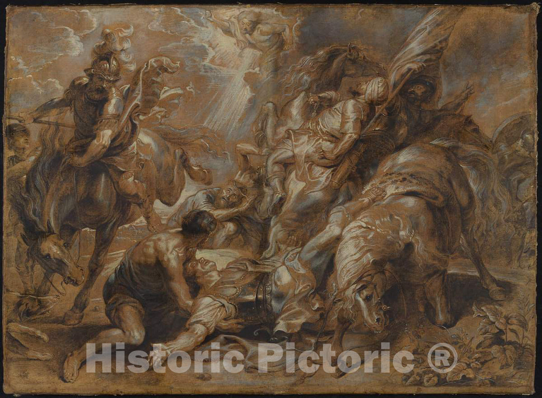 Art Print : Van Diepenbeeck After Rubens, The Conversion of Saint Paul, 1640s - Vintage Wall Art