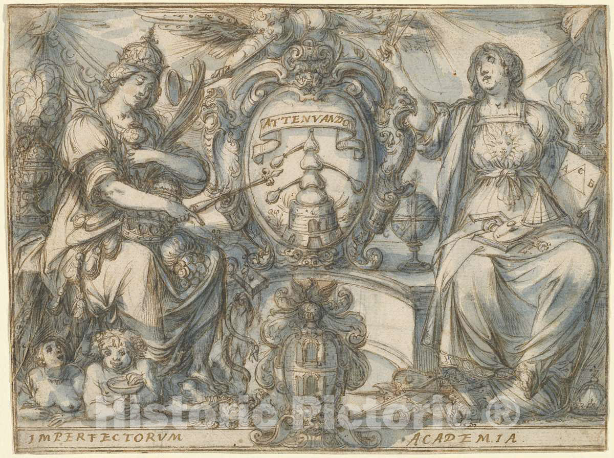 Art Print : Claude DÃ©ruet, Imperfectorum Academia (Academy of The Imperfects), c. 1619 - Vintage Wall Art