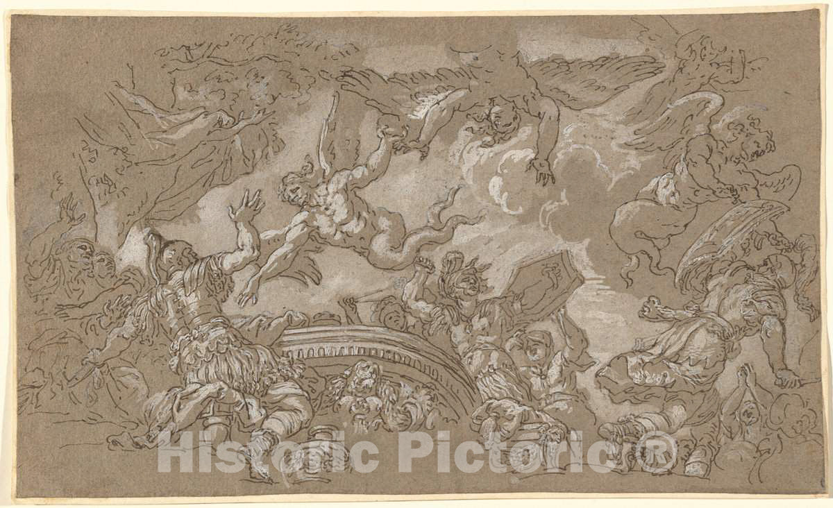 Art Print : Johann Carl Loth, The Harpies Attacking Aeneas and His Companions, c.1675 - Vintage Wall Art