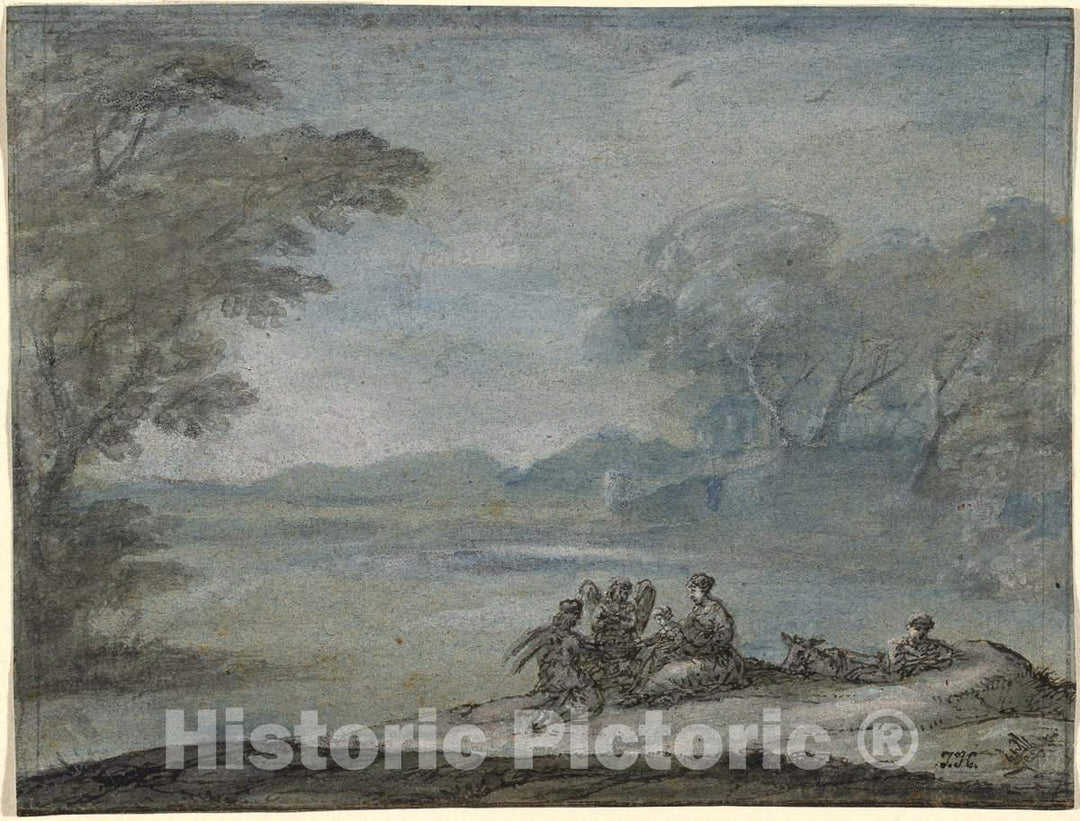 Art Print : Claude Lorrain, The Rest on The Flight into Egypt, 1682 - Vintage Wall Art