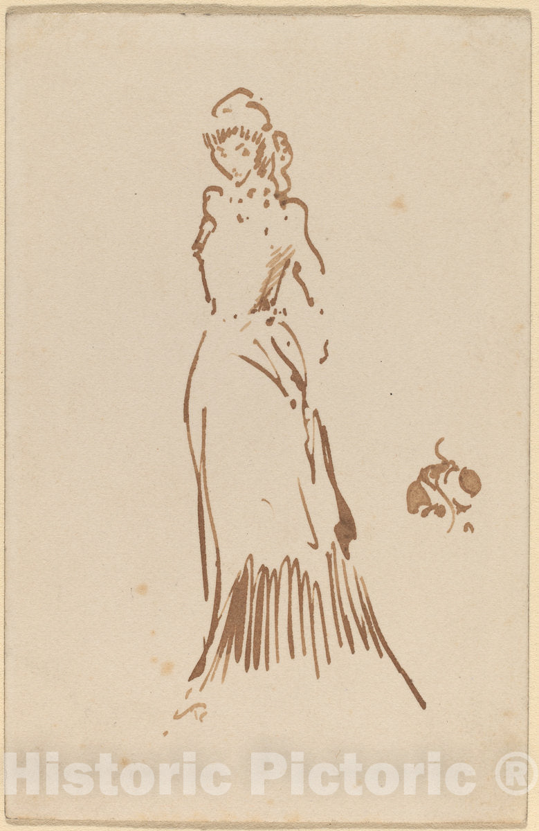 Art Print : James McNeill Whistler, Standing Female Figure, c. 1883 - Vintage Wall Art