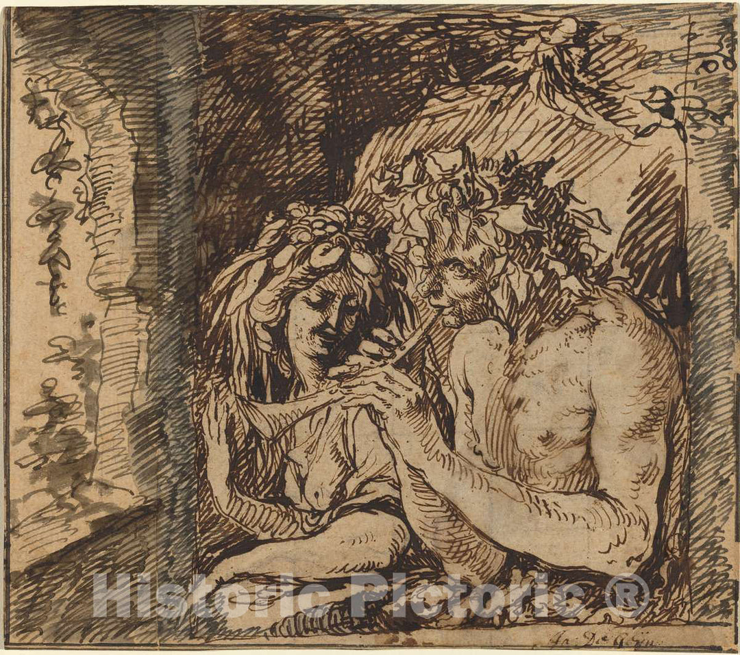 Art Print : Jacques de Gheyn II, Bacchus and Ceres - Vintage Wall Art