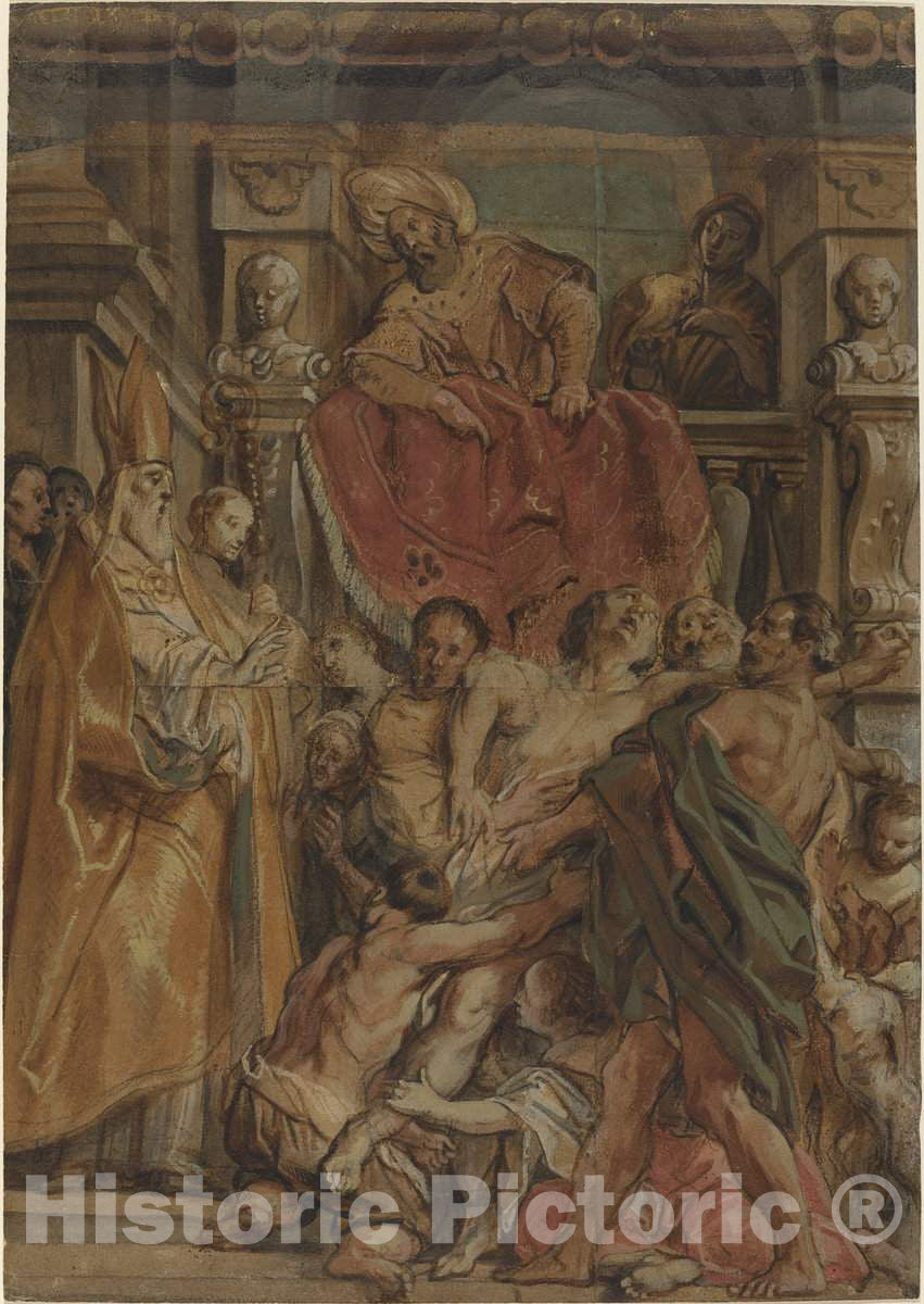 Art Print : Jacob Jordaens, Saint Martin of Tours Healing The Servant of Tetrodius, c. 1630 - Vintage Wall Art