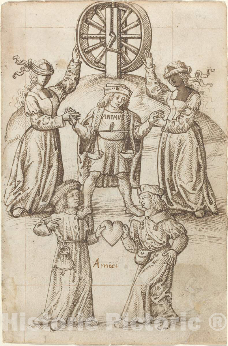 Art Print : Friendship is Equality; A Friend is Another Self [FOL. 10 Recto], c.1514 - Vintage Wall Art