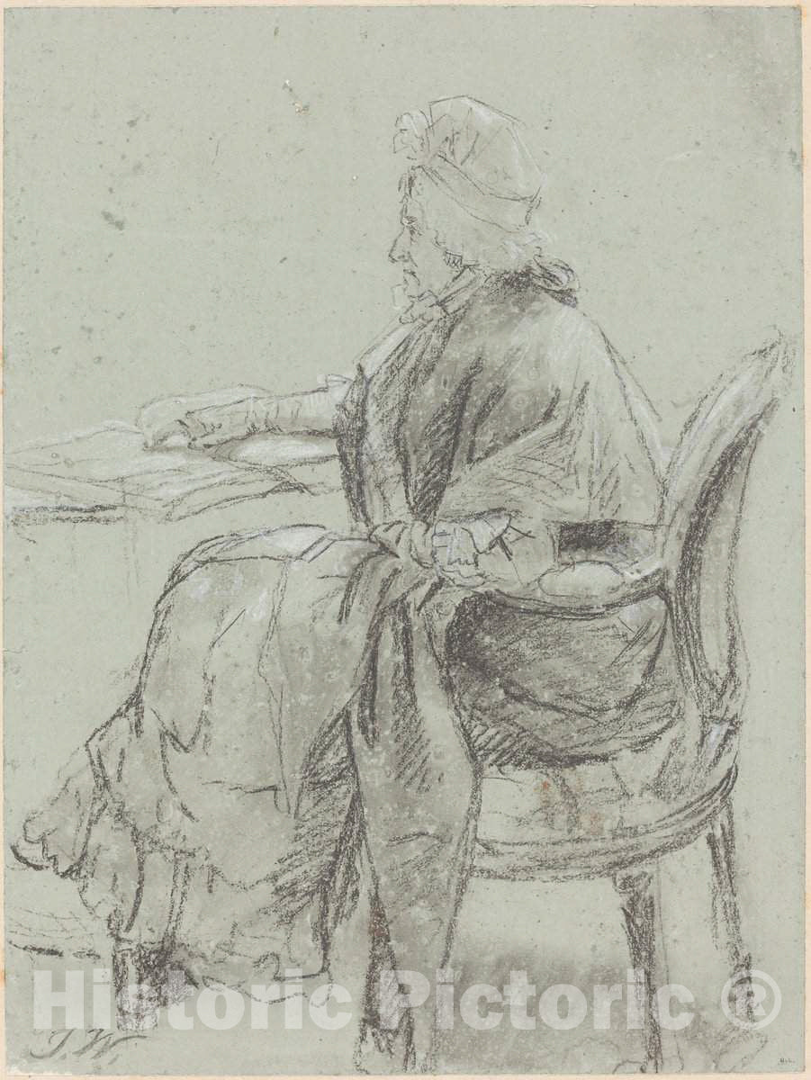 Art Print : James Ward, Study of an Elderly Woman for Disobedience Discovered, c. 1797 - Vintage Wall Art