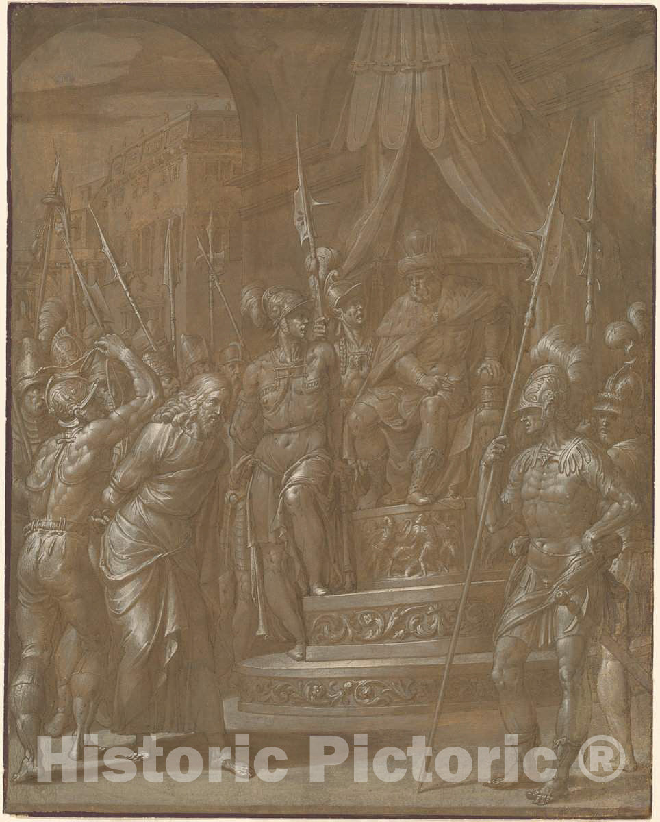 Art Print : Jacopo Ligozzi, Christ Before Herod, c. 1591 - Vintage Wall Art